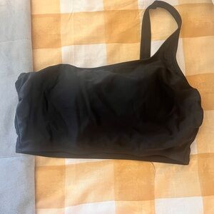 Kona Sol Womens M bathing suit top. Bare shoulder with single strap. Black